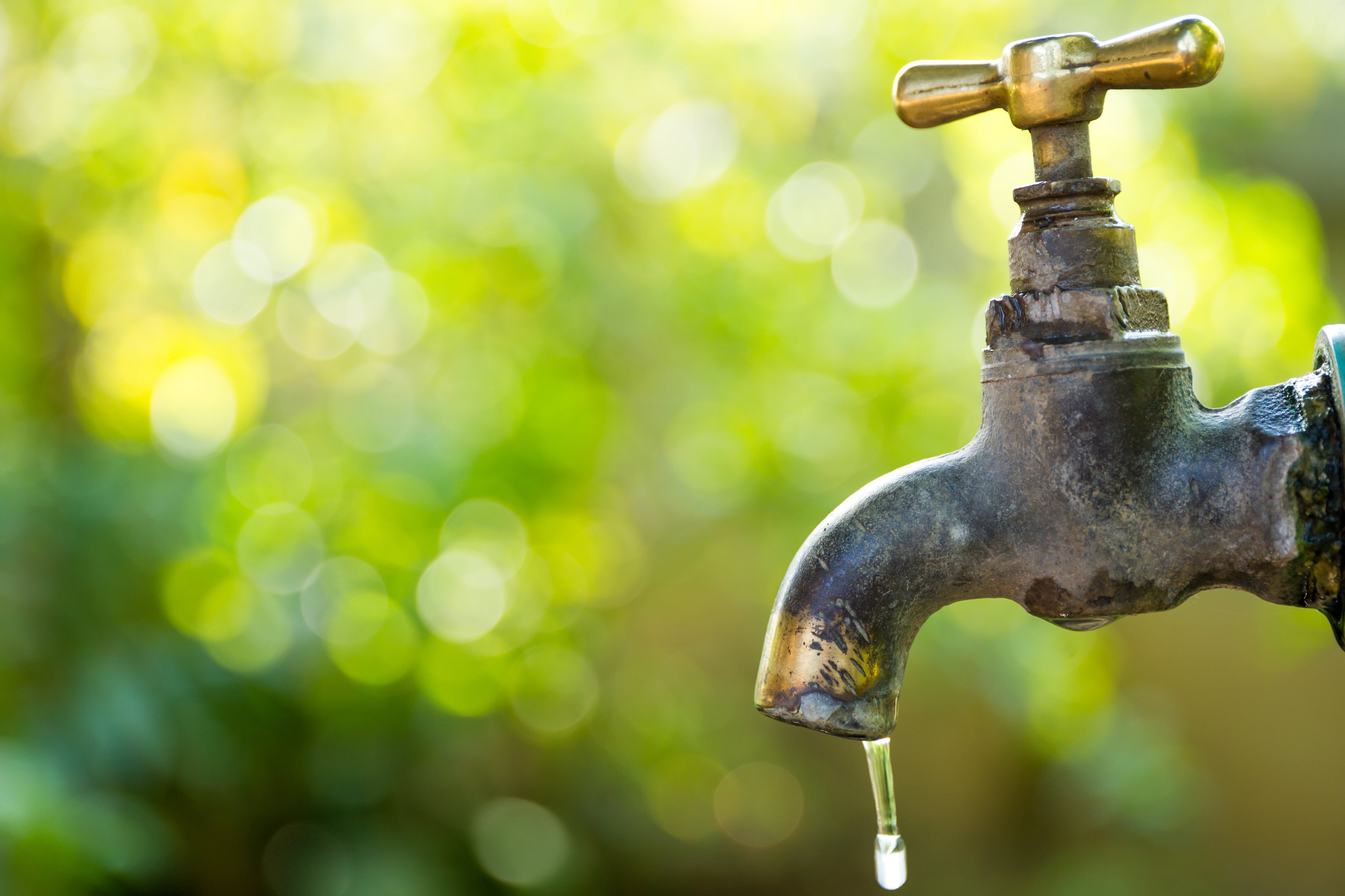 Ein Wasserhahn aus dem Wasser tropft