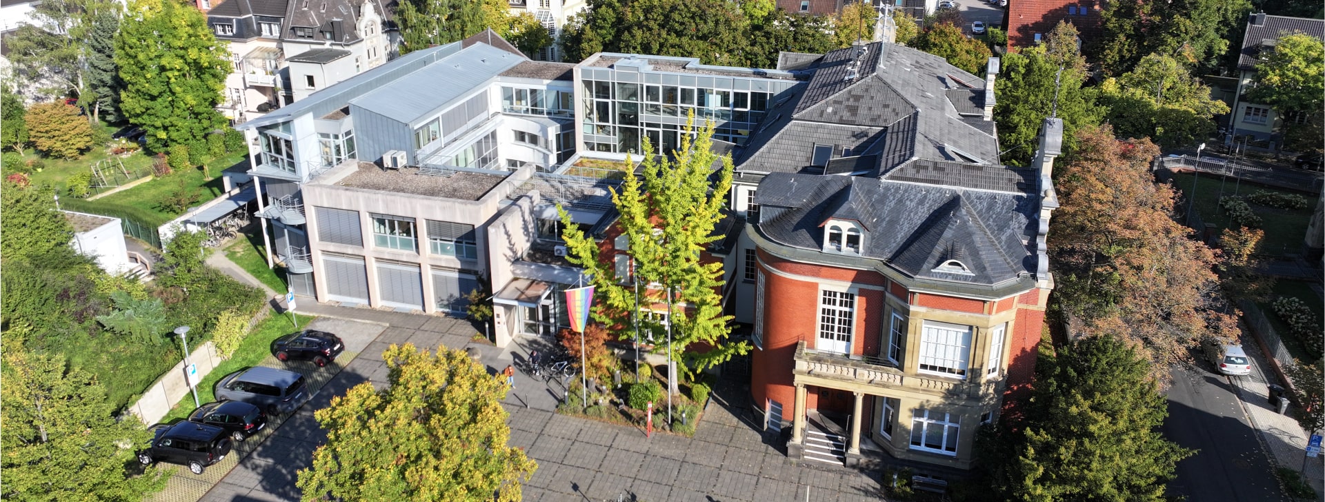 Rheinbacher Rathaus Luftaufnahme vom Rheinbacher Rathaus